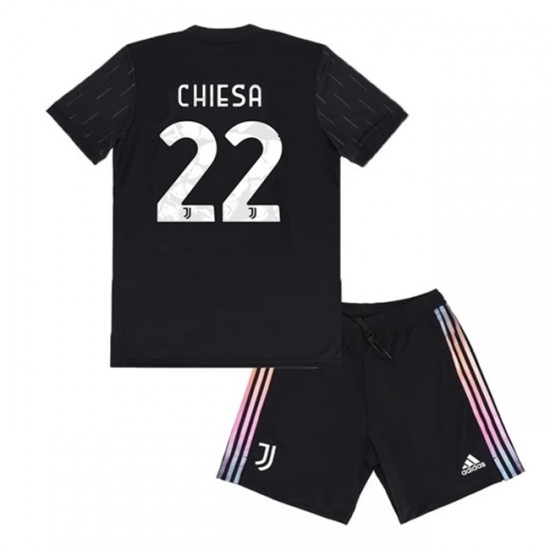 Camisola Juventus Federico Chiesa 22 Criança Equipamento Segundo 2021-2022 Manga Curta
